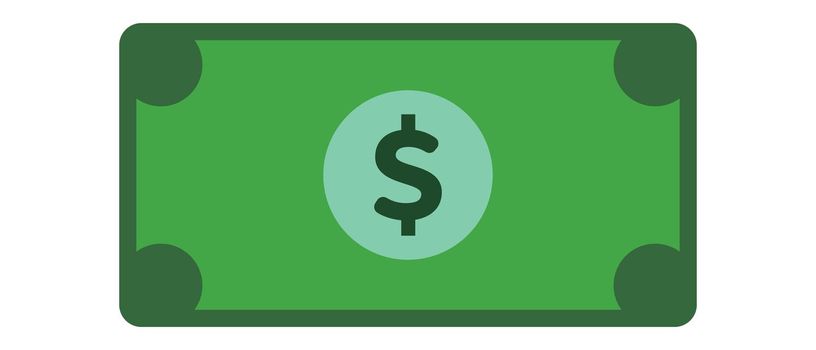 Dollar bill icon. Vectors about money and payment.
