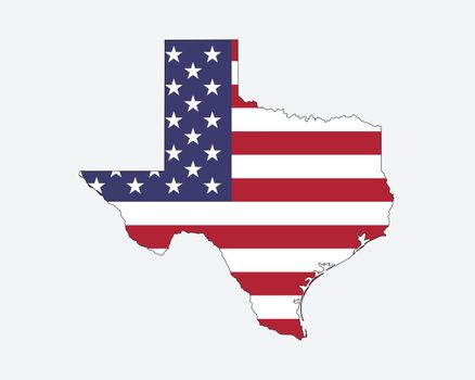 Texas Map USA Flag