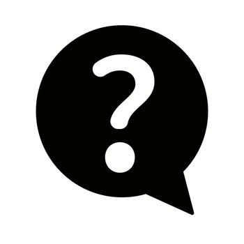Question mark in a speech balloon. Question silhouette icon. Vector.