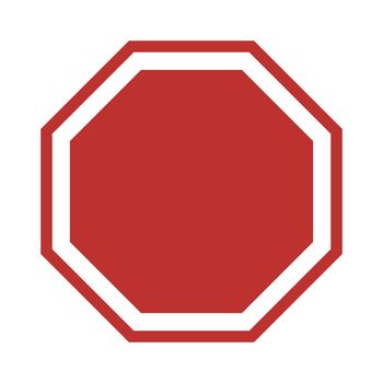 Octagonal red sign icon. Vector.