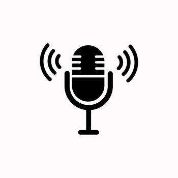 Microphone icon. simple microphone flat icon. podcast microphone icon design.