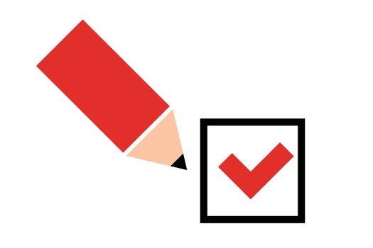 Pen and checkbox icon. Questionnaire. Vector.