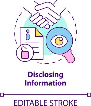 Disclosing information concept icon