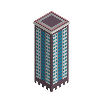 Vector Isometric Skyscraper City Building.