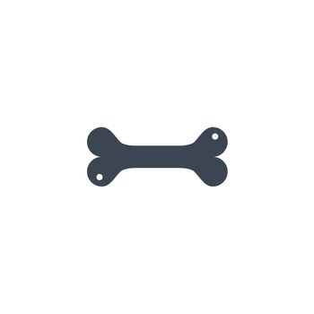 Bone related vector glyph icon.
