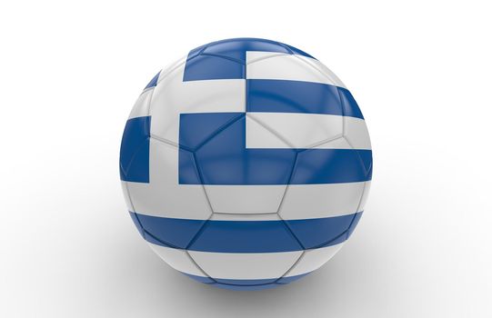 Soccer ball with greek flag