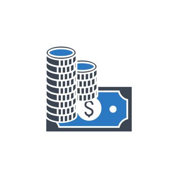 Salary related vector glyph icon.