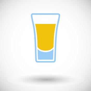 Shot drink. Single flat icon on white background. Vector illustration.