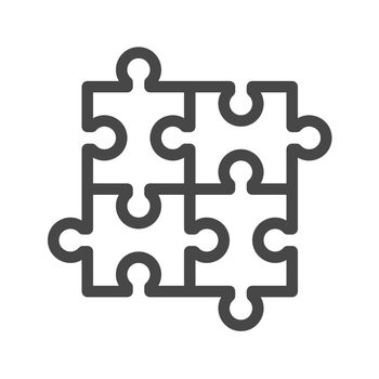 Puzzle Thin Line Vector Icon