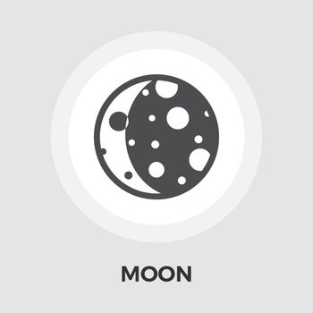 Moon icon vector. Flat icon isolated on the white background. Editable EPS file. Vector illustration.