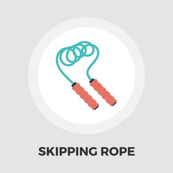 Skipping rope icon flat