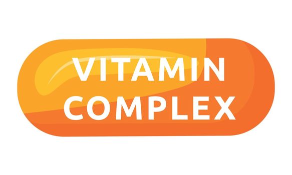 Vitamin complex capsule semi flat color vector object