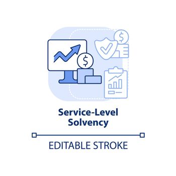 Service level solvency light blue concept icon