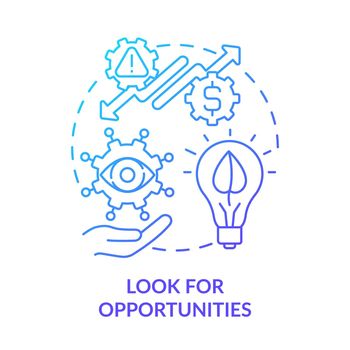 Look for opportunities blue gradient concept icon