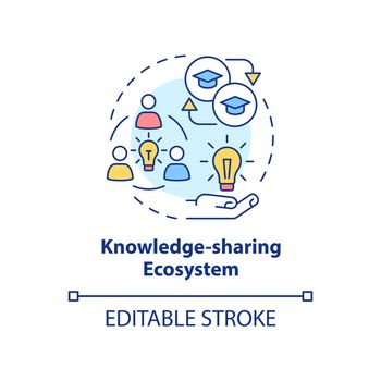 Knowledge-sharing ecosystem concept icon
