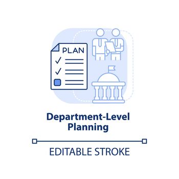 Department level planning light blue concept icon