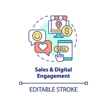 Sales and digital engagement concept icon