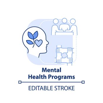 Mental health programs light blue concept icon
