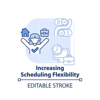 Increasing scheduling flexibility light blue concept icon