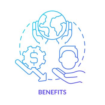 Benefits blue gradient concept icon
