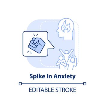 Spike in anxiety light blue concept icon