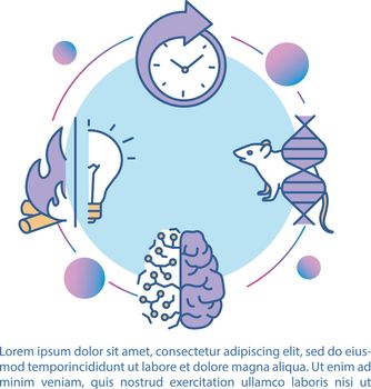 Biological process regulation concept icon with text. Evolution and organism adaptation. PPT page vector template. Brochure, magazine, booklet design element with linear illustrations