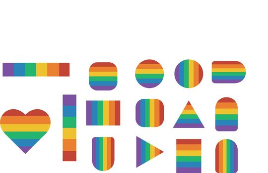 Vector set of LGBTQ community with pride flags Set of Typography