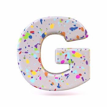Colorful terrazzo pattern font Letter G 3D