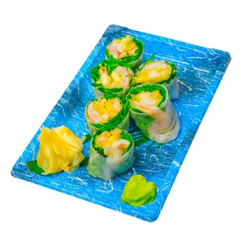take away sushi express on plastic tray 