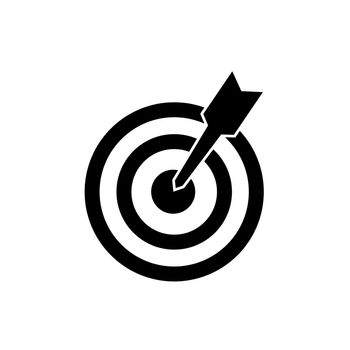 Target icon on white background. Target or bullseye with arrow icon image vector illustration design