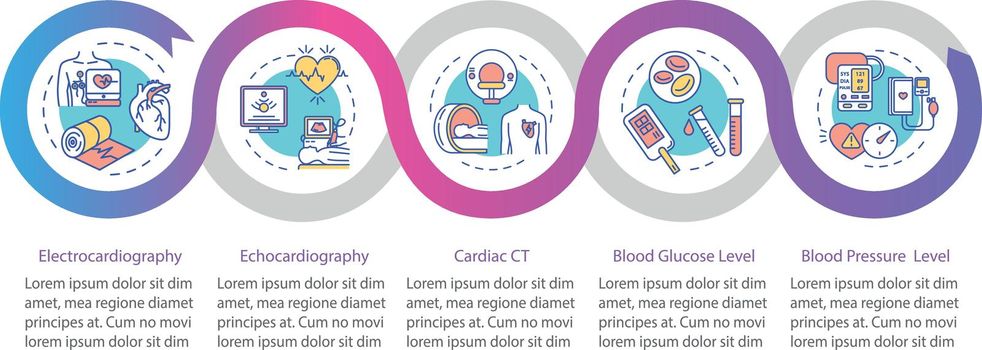 Heart screening vector infographic template