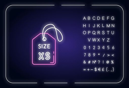 Extra small size label neon light icon