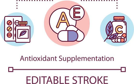 Antioxidant supplementation concept icon