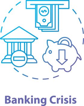 Banking crisis concept icon