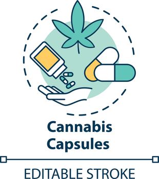 Cannabis capsule concept icon