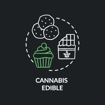 Cannabis edible chalk RGB color concept icon