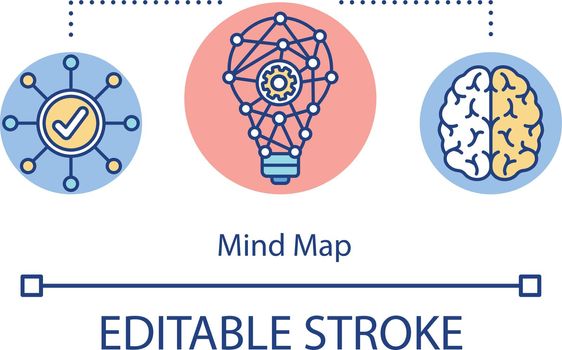 Mind map concept icon