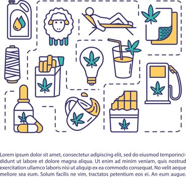 Hemp products concept icon with text