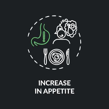 Increase in appetite chalk RGB color concept icon