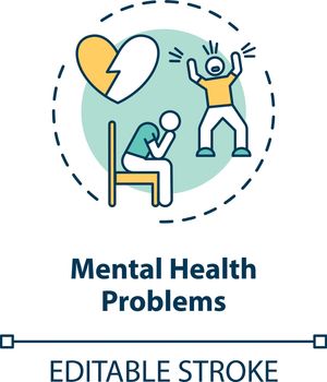 Mental health problems concept icon
