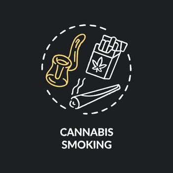 Cannabis smoking chalk RGB color concept icon