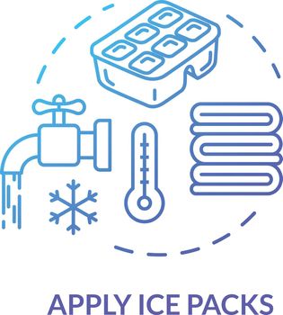 Ice packs applying concept icon