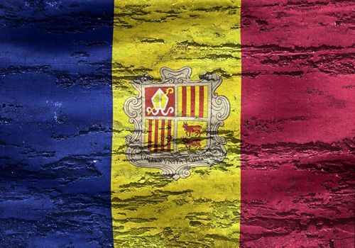 Andorra flag - realistic waving fabric flag
