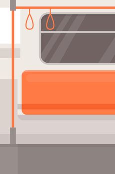 Train left side seat semi flat vector illustration