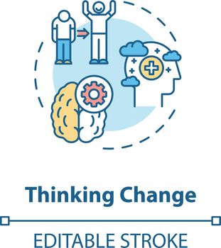 Thinking change concept icon