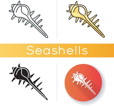 Exotic spiked sea shell icon