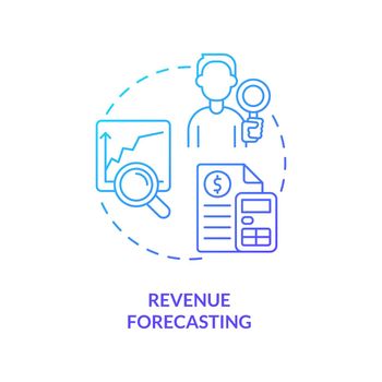 Revenue forecasting blue gradient concept icon