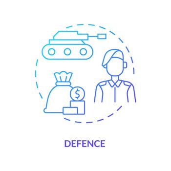 Defence blue gradient concept icon