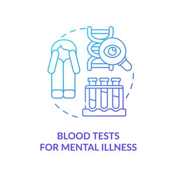 Blood tests for mental illness blue gradient concept icon