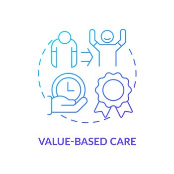 Value based care blue gradient concept icon